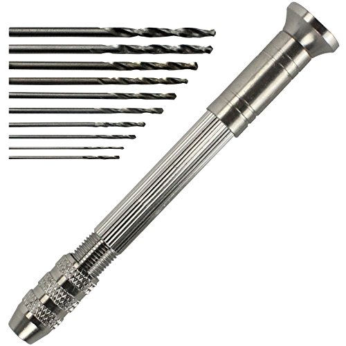 Funshowcase Hand Drill with Twist Drill Bits for Resin Casting and Wood Crafting Projects