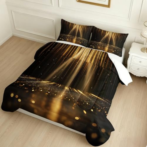 Edredón Decorativo 4 Estaciones Escenografía 220 x 240 cm Oro Relleno Nórdico Suave, Estilo Moderno Lavable