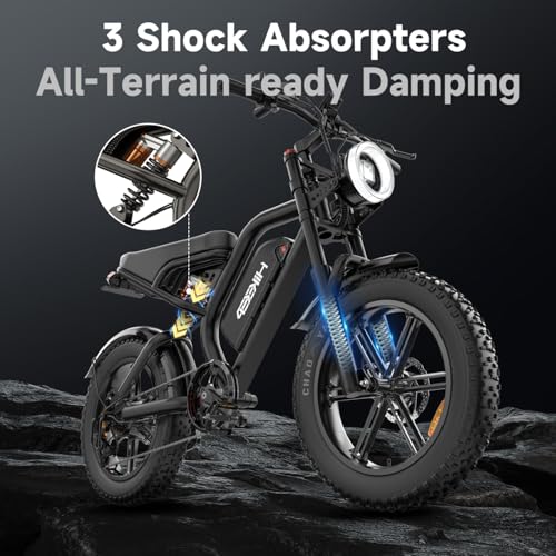 Image of 1500W Peak Electric Bike for Adults, 20 inch x4.0 Fat Tire Ebike, Class 2 Moped Style All-Terrain Electric Bicycle with Advanced Suspension, UL 2849 Certified Removable Battery