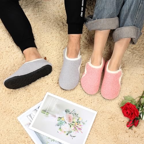 Image of Ibeauti Women Mens House Slippers Lightweight Comfy Barefoot Slipper Socks Rubber Sole House Shoes for Indoor /Outdoor Bedroom Travel