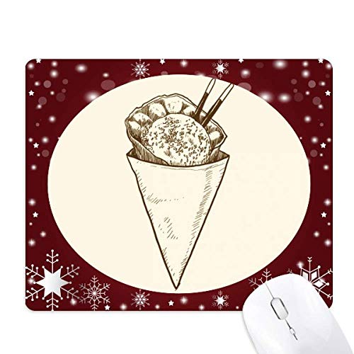 Cornet de crème glacée tapis de souris flocon de neige pour éliminer les glissements de souris