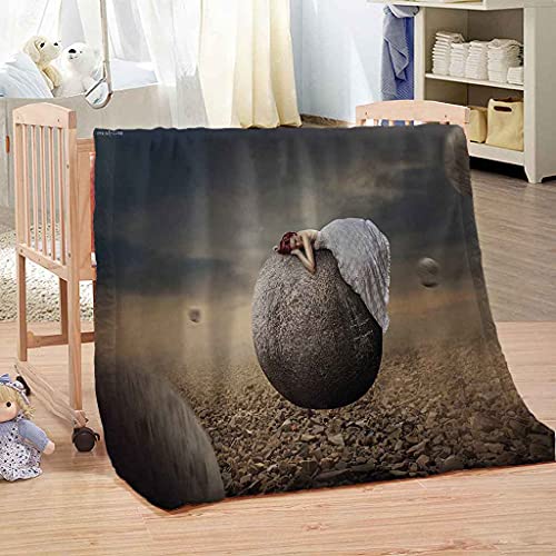 Couverture flanelle microfibre douce au toucher avec impression 3D planète spatiale - 4