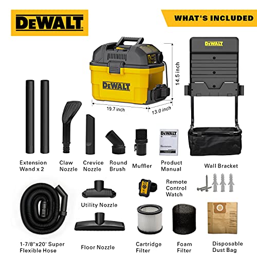 DEWALT Portable 6 Gallon 5 Horsepower WallMounted Garage Wet Dry Vacuum Cleaner DXV06G Mad