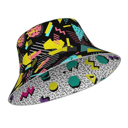 Image of Bucket Hat Beach Summer Sun Hat Reversible Fisherman Hats Double Sided Wearing for Women Men Boys Girls