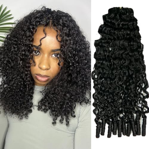 YWIGS Water Curly Human Crochet Hair Burmese Curly Invisible Crochet Human Hair Extensions 20 NC 100 Strands