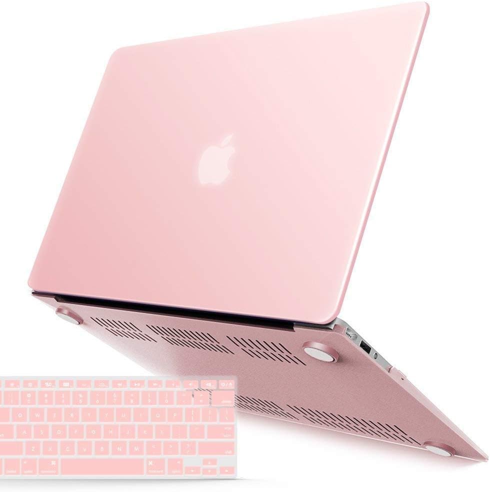 IBENZER Compatible with MacBook Air 11 Inch Case Model A1370 A1465, Soft Touch Plastic Hard Shell Case Bundle with Keyboard Cover for Mac Air 11, Rose Quartz, A1101RQ+1 For Macbook Air 11'' A1465/A1370 Rose Quartz