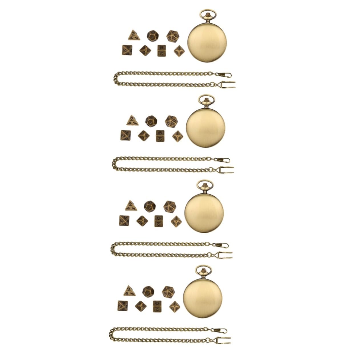 SHERCHPRY 4 Set Di Orologi Da Tasca Alla Moda Retrò Oggetti Di Scena Per Giochi Di Dadi Giochi Di Scena In Metallo