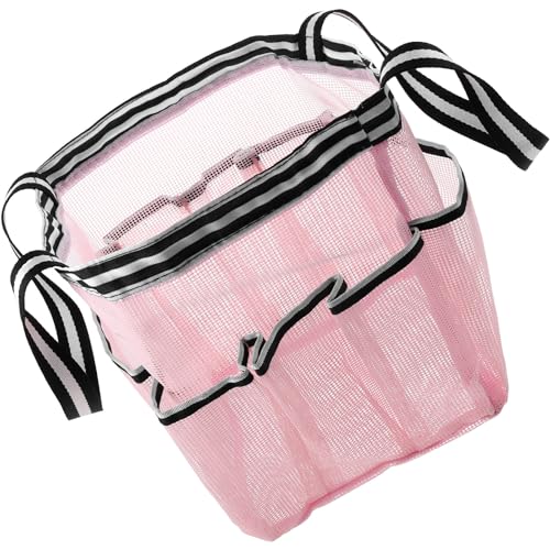 RUNROTOO Bolsa de Aseo Grande Portátil de Malla Transpirable, 8 Compartimentos, Secado Rápido, Diseño de Rayas, para Viaje y Ducha, Bolsa de Baño Multifuncional para Color Aleatorio