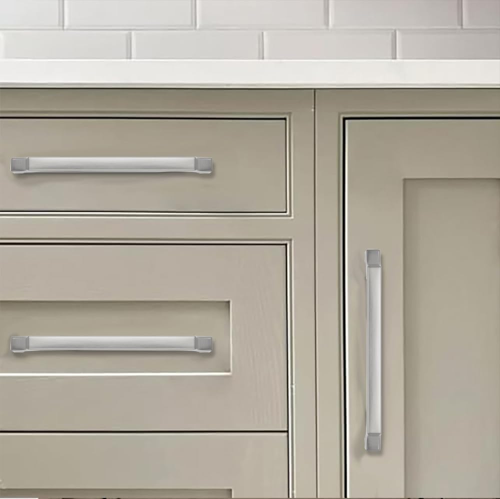 KHTUMEWARE-KH346 Brushed Nickel Cabinet Pulls CTC 7-1/2 in (192 mm) 2-Pack in Brushed Nickel — KHTUMEWARE