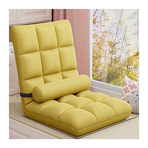 Chaise longue de sol rembourrée verte, idéal pour la lecture au salon ou balcon
