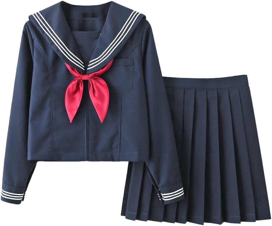 [Aculldo] セーラー服 ネイビー