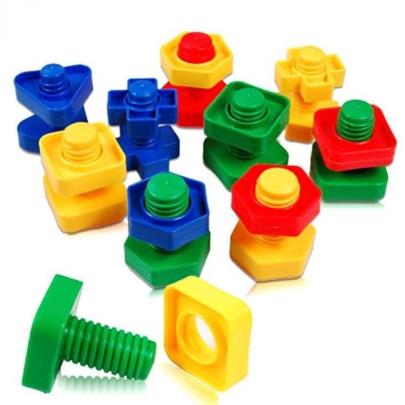 Brinquedo Educativo Encaixe Parafuso Rosca Infantil Educacional M...