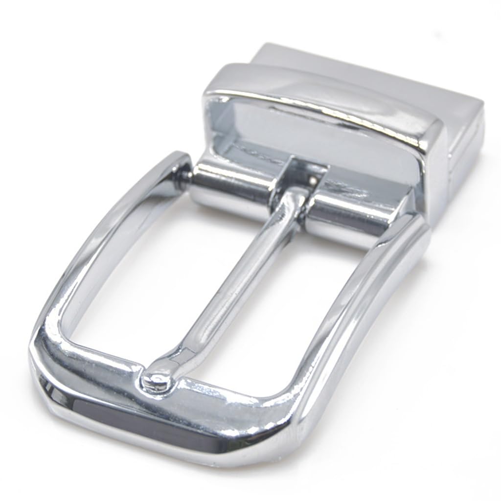 Modelo for hombre, cinturón con cabeza, cierre de hebilla, Metal, giratoria 5cm, for pantalones fácil usar