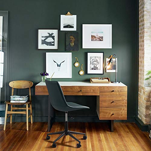 Furmax Mid Back Task Chair Pu Leather Adjustable Swivel Office Chair Bucket Seat Armless Computer Chair Modern Low Back Desk Conference Chair (Green) #TOP6