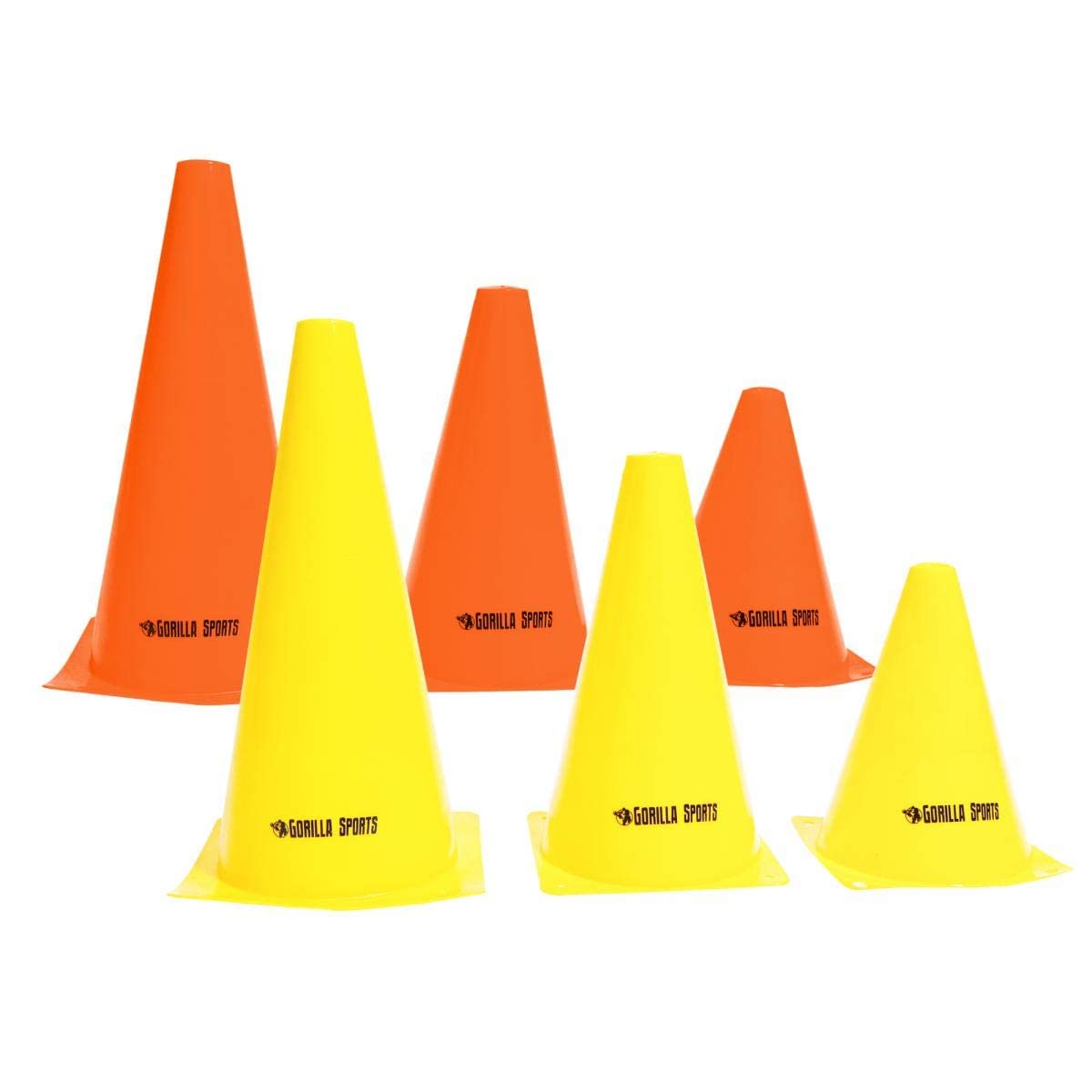 Cono Per Allenamento Calcio E Agility - 24 Cm, Plastica Flessibile Gialla, Per Sport E Cani