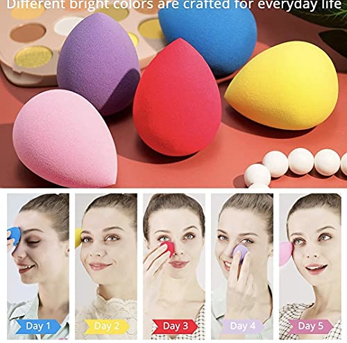 Image of 5Pcs Makeup Sponge Set Multicolor Latex-Free Beauty Blenders for Foundation, Powder & Cream | Soft, Reusable, Easy-to-Clean Blending Sponges for Flawless Makeup Application (Wet & Dry Use)