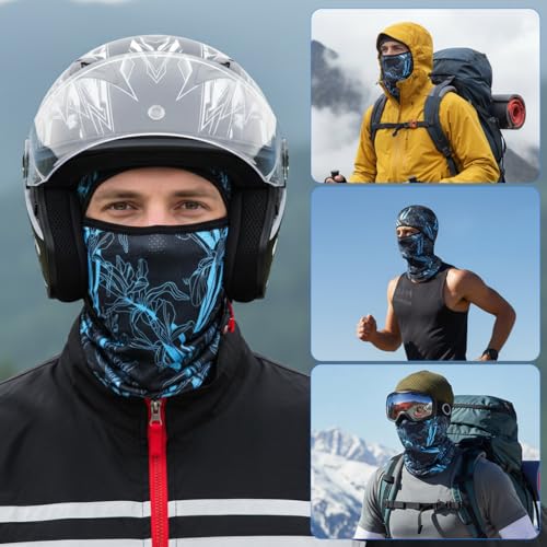 Image of Proberos 2 Pcs Ice Silk Face Mask Balaklava for Men Bike Riding & Biker Head Cover, Outdoor UV Protection Face Mask, Stretchy Breathable Quick-Dry Face Cover for Bike Riding & Outdoor Sports