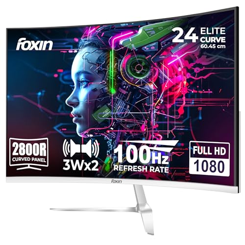 Curved Monitors: The Ultimate Guide to an Immersive Viewing Experience 15 Foxin Elite 24 Inch Curved LED Monitor | FHD 1080p, 100Hz Frameless & Anti-Glare...