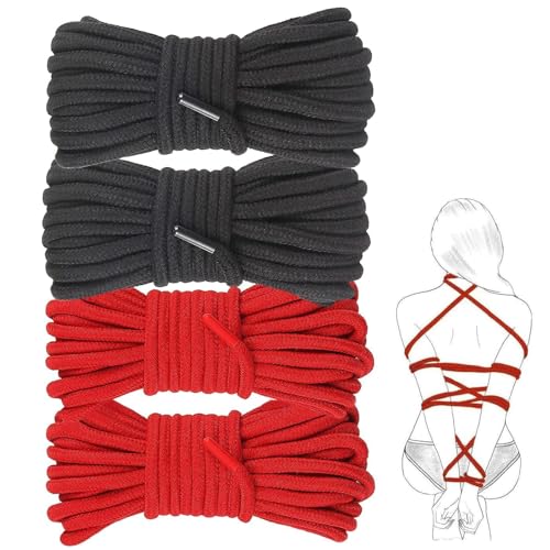 10M Baumwoll-Bondage Seil - Bondage Seil & Bondage Rope Set für Fesseln & Bondage und BDSM Fesseln SM Bondage Set Binden Baumwollseil Paare Spielzeug Extrem Anfänger Knöchel Spiel 4 Stück