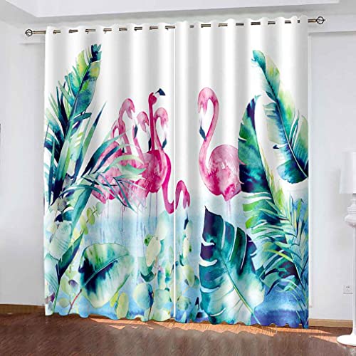 BFYRYL Rideau Occultant Flamant Rose Opaque Cover