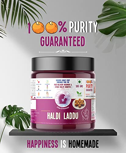 Image of Maa Mitahara Post Pregnancy Laddu Haldi & Dry Fruit Laddu for New Mothers, Boosts Immunity, Energy & Lactation, Traditional Indian Nutrition (500g, Haldi)