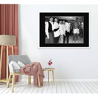 Impression des Beatles et Muhammad Ali | Cadre de la galerie | A3 (41.9×29.6cm), Black matt with White frame - Les Beatles, Paul McCartney, John Lennon, RIngo Starr, George Harrison Impression des Beatles et Muhammad Ali | Cadre de la galerie | A3 (41.9x29.6cm), Black matt with White frame – Image 4