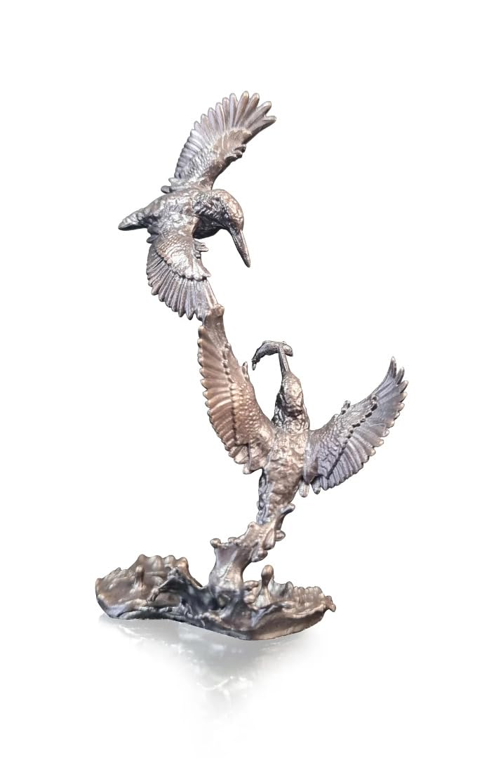 Richard Cooper Butler & Peach Detailed Small Solid Hot Cast Bronze - Pair of Kingfishers 2098, Multicolor, 7.8cm x 4cm x 4.8cm - Image 2