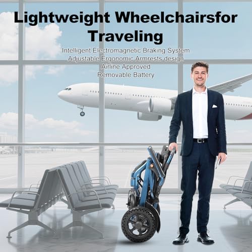 ByteTecpeak D04 Lightweight Foldable Electric Wheelchair with Removable 10Ah Lithium Battery Driveable 20km Range,500W Motor,Aluminium Powerchair 18kg Portable for Travel & Airplane Approved - Image 6