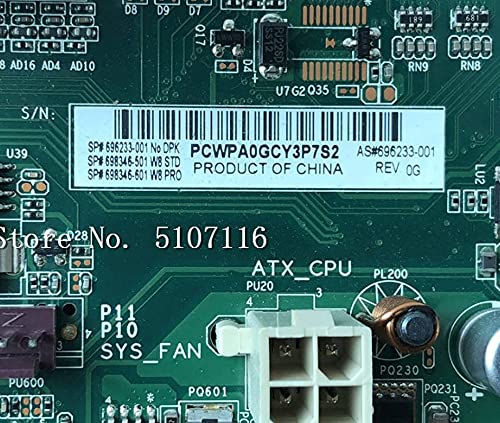 Motherboard label with product information including PCWPA0GCY3P7S2