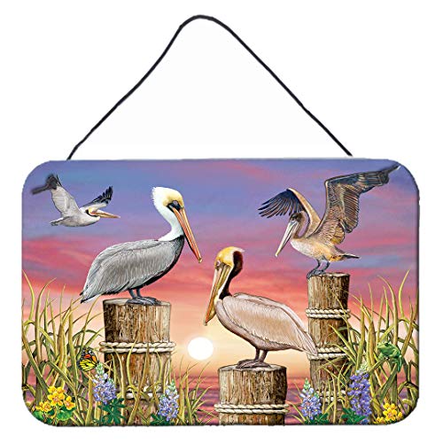 Caroline's Treasures PRS4041DS812 Pelicans Wall or Door Hanging Prints Aluminum Metal Sign Kitchen Wall Bar Bathroom Plaque Home Decor, 8x12, Multicolor