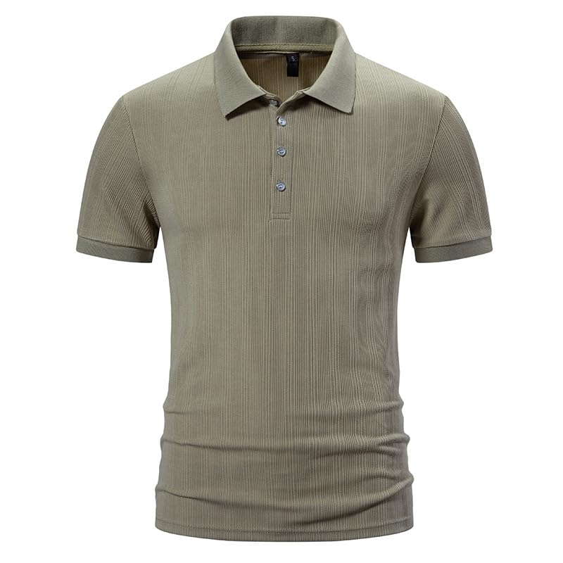 Men Button Short Sleeve T Shirt for Summer with Comfortable Fit-image-13