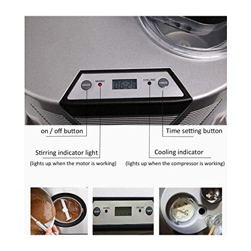 LLSS Automatische Eismaschine, Pudding-Frozen-Joghurt-Sorbet-Gelato-Maschine, 1 l herausnehmbares Innenfass und… – Bild 4