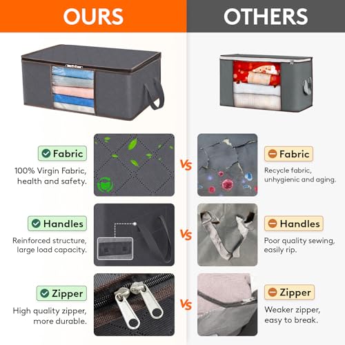 Lifewit Bolsa de armazenamento de roupas dobrável organizador de armário com alça reforçada tecido r
