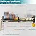 Besamery Hanging Wall Mounted Dish Drying Rack with Cutting Board Rack*1, Hook*4, Drain Tray*2, Apartment & RV Wall Mounted Dish Rack, Adhesive Mountable, Mounted Length: 31.8