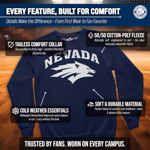 Image of NCAA College Sweatshirt Fleece Crewneck Pullover for Men and Women | Officially licensed NCAA college gameday crewneck pullover - 9 oz fleece lined sweatshirt with arch and logo design