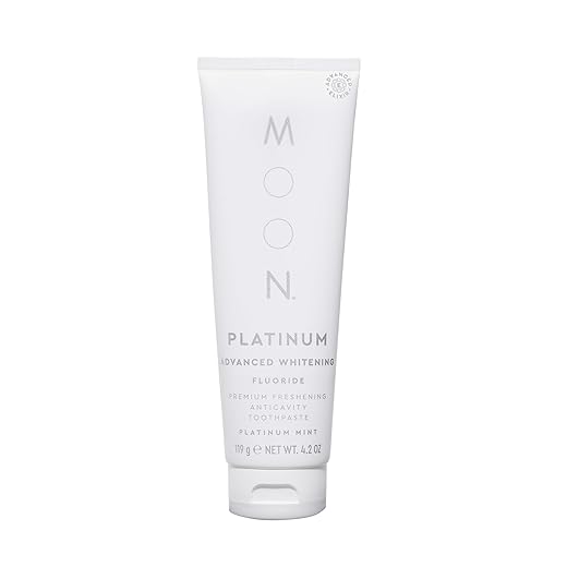 MOON Platinum Advanced Whitening Stain Removal Toothpaste, Fluoride, Cavity Protection, Fresh Mint Flavor for Fresh Breath, for Adults (Single)