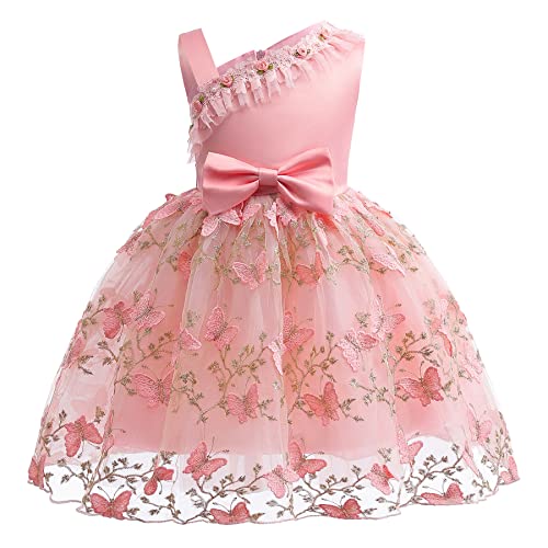 Vestido de niña cómodo de malla bordada que no pica la piel