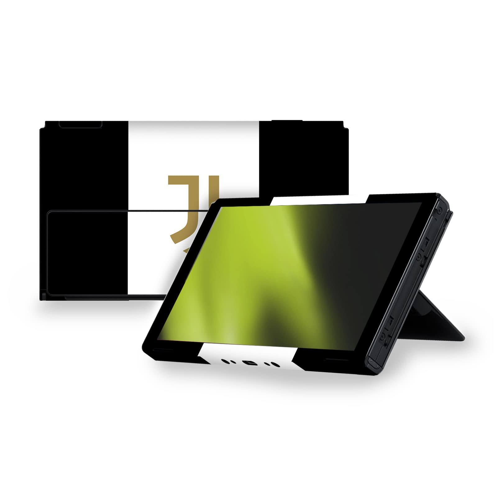 Head Case Designs Licenza Ufficiale Juventus Football Club Strisce Nere Arte Vinile Sticker Gaming Pelle Adesivo Compatibile con Nintendo Switch OLED Bundle