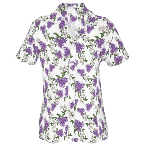 Amanda Blu Spring Blooms Pajama Top | Purple Floral PJs for Women Sizes S-XXL