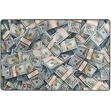 Bedroom Living Room Kitchen Big Size Area Rug Home Art - Money American Bill Dollar Floor Pad Rugs Fast Dry Bathroom Rug Mat Yoga Mat Throw Rugs Carpet 60 x 39 Inch