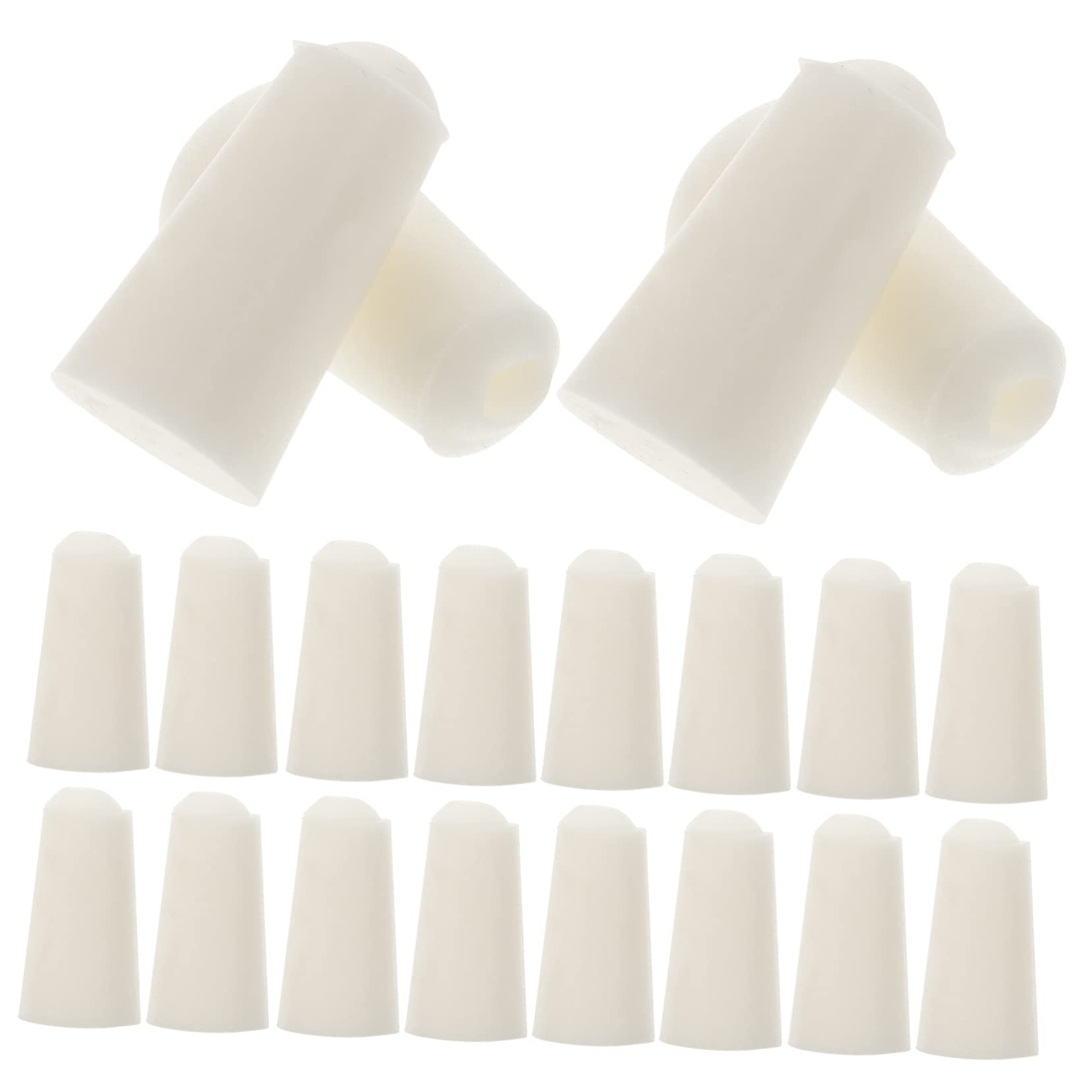 NAMOARLY 20pcs Silicone Test Tube Stoppers Tapered Lab Caps Sealing Plugs for Holes Rubber Stopper Test Tube Silicone