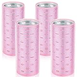 WILLBOND 4 Pcs Long Hair Rollers for Bangs Aluminum Core Curlers Thermal Self Grip Roller for Long and Medium Hair Women Hairstyle(4.7 x 2 Inch,Light Pink)