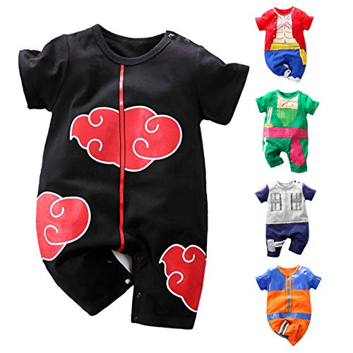 Image of RELABTABY Newborn Baby Boys Girls Anime Romper Cotton Long Sleeve Infant Cosplay Costume Jumpsuit Outfit