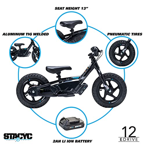 STACYC 12eDRIVE Electric Balance Bike for Kids Ages 3-5