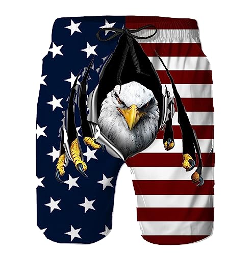 Heucapc Men's American Flag Swim Trunks Quick Dry...