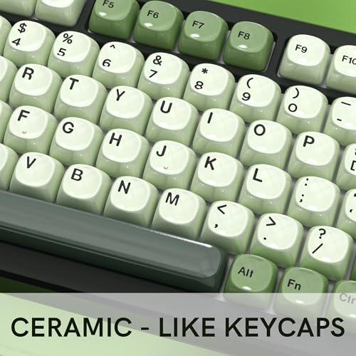 Image of dagaladoo PBT Keyboard keycaps Ceramic Style,Green moa keycaps