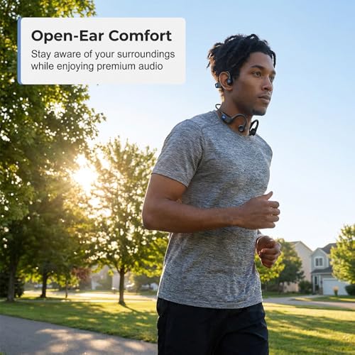 Image of 2026 Upgrade Bone Conduction Headphones Bluetooth, Open Ear Headphones with LED, Wireless Earbuds Sport Earphones for Running, Workouts, Sweat & Water Resistant, 8H Playtime (White)