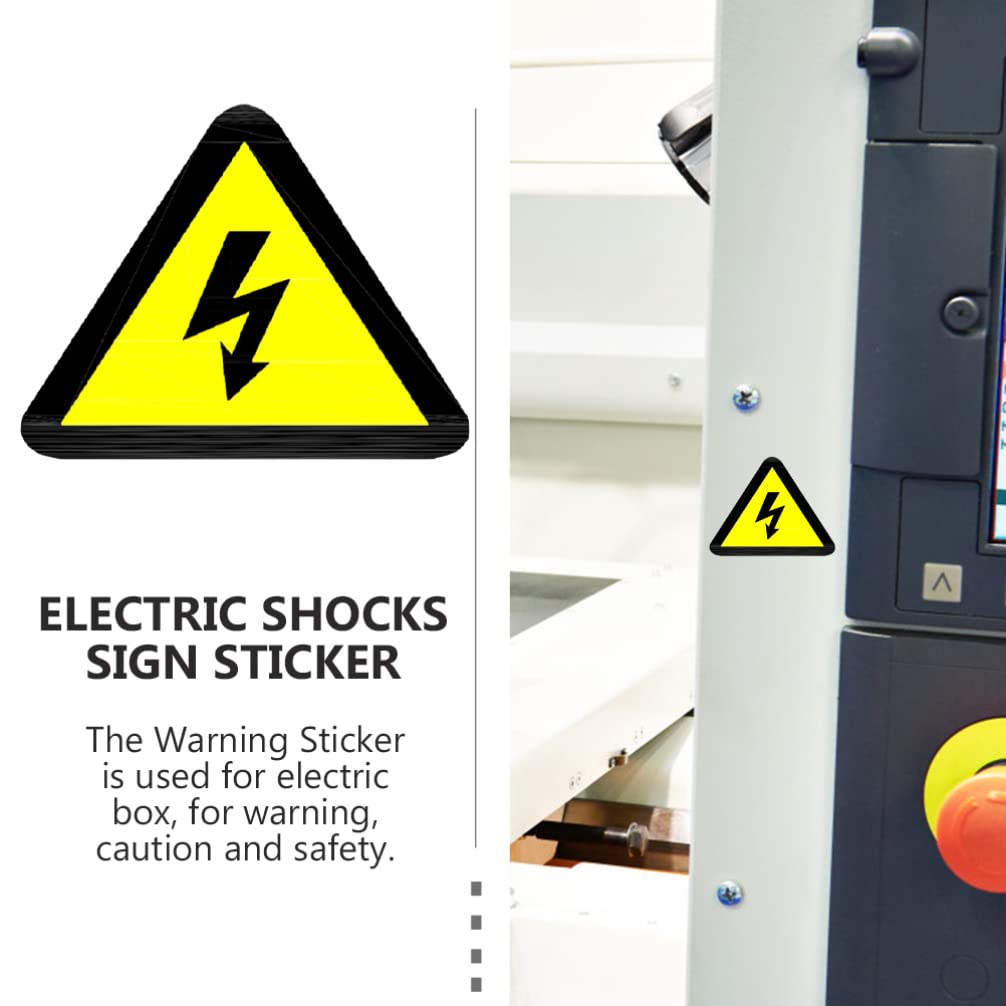 Tofficu Lot de 20 Étiquettes Autocollantes Jaunes de Précaution pour Panneaux Électriques, Adhésif Résistant Symbole de Danger Haute Tension pour Chantier et Domicile