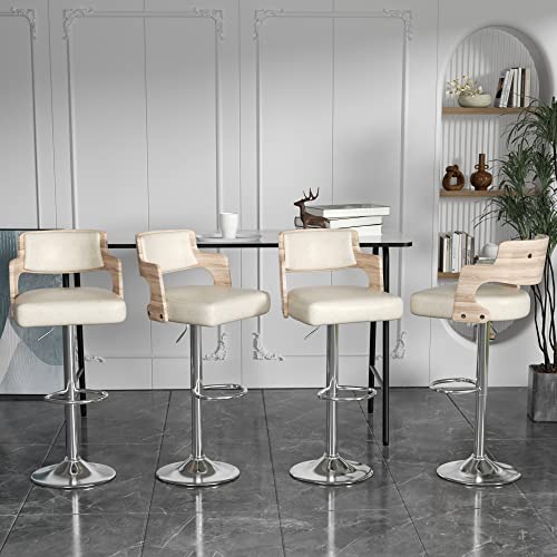 Stylish Beige Swivel Bar Stools Add a Touch of Elegance to Your Home