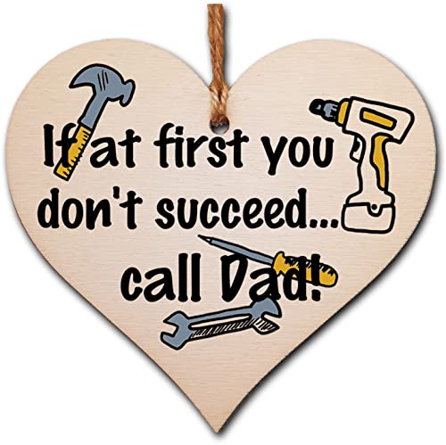 Handmade Wooden Hanging Heart Plaque Gift for Dad this Fathers Day Novelty Fun Keepsake